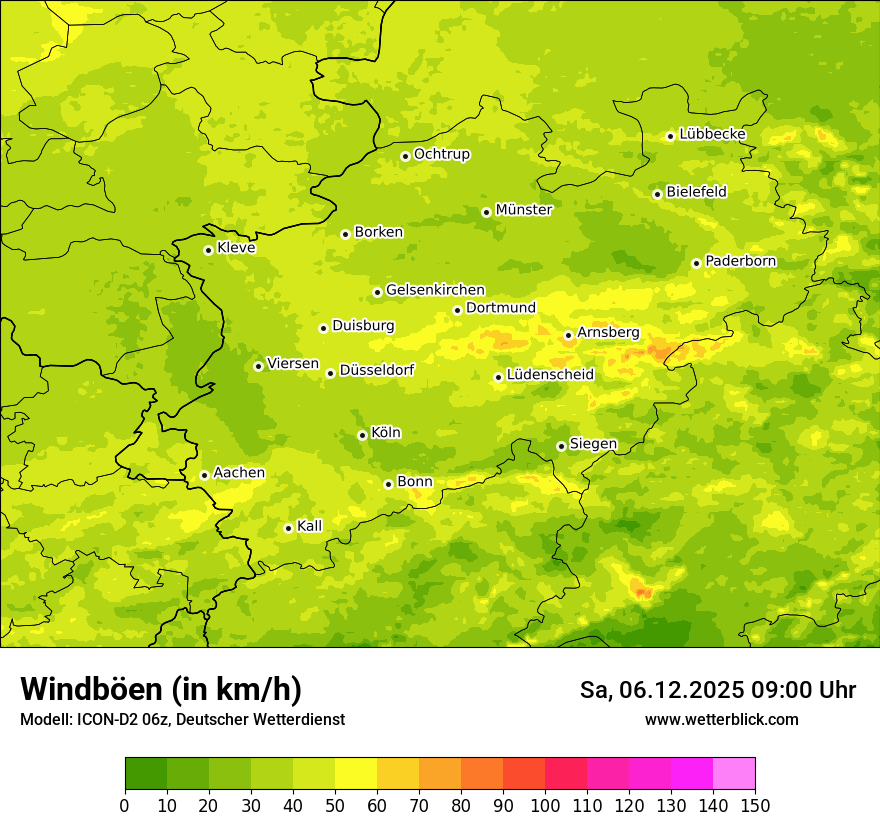Modellkarten Windgeschwindigkeit