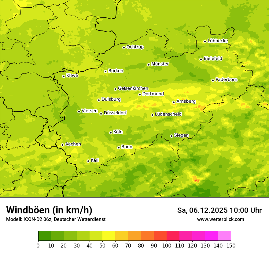 Modellkarten Windgeschwindigkeit