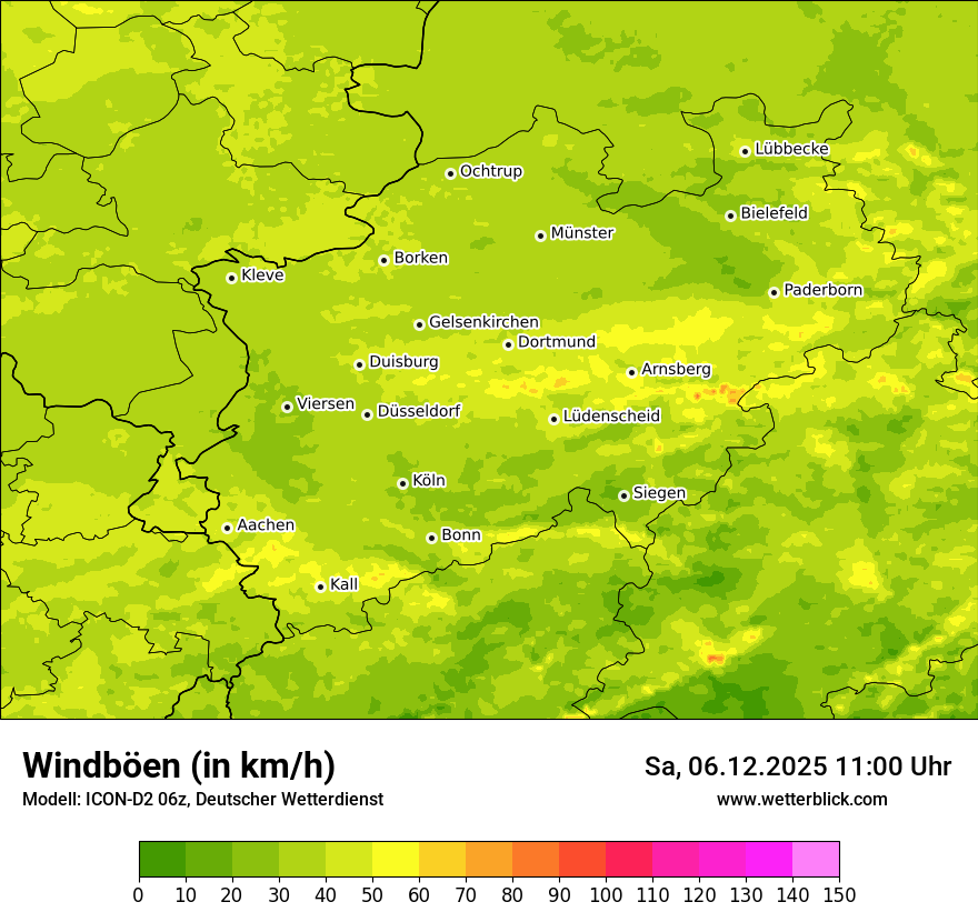 Modellkarten Windgeschwindigkeit
