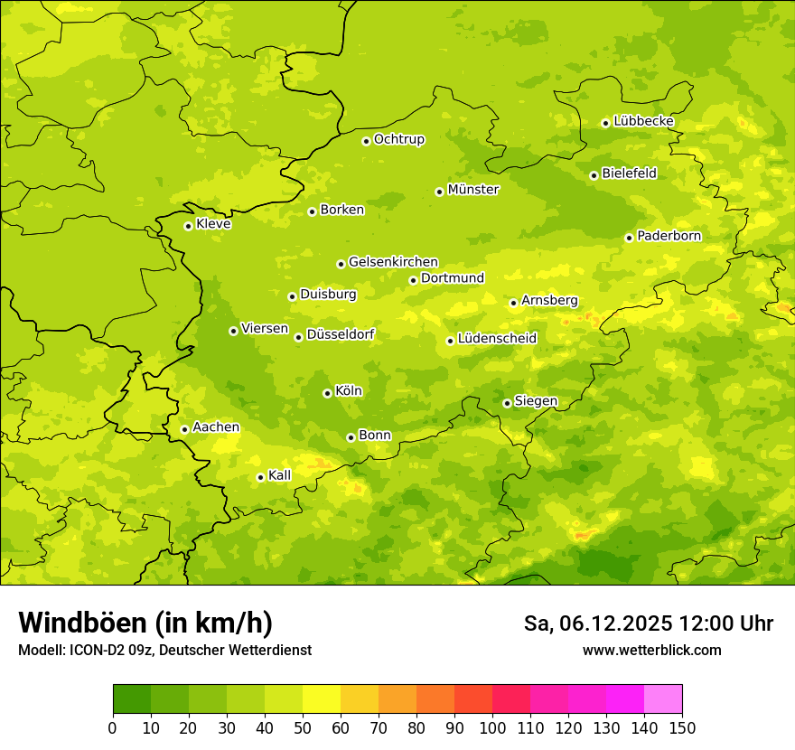Modellkarten Windgeschwindigkeit