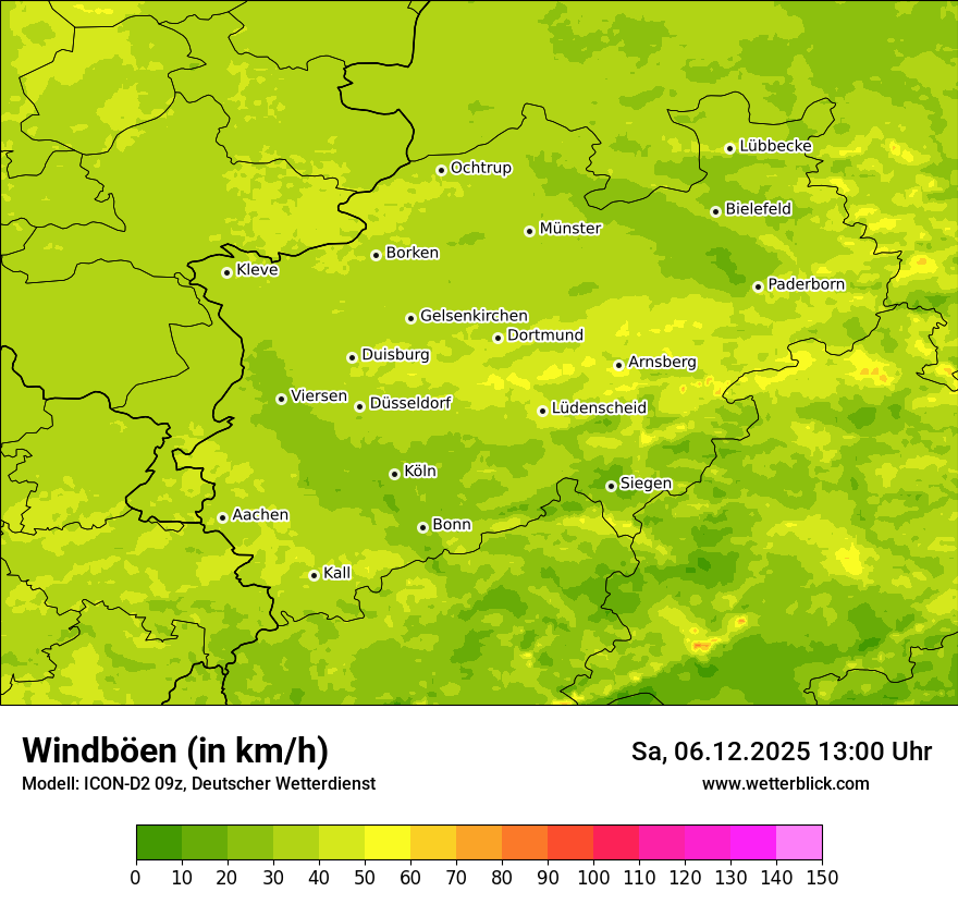 Modellkarten Windgeschwindigkeit