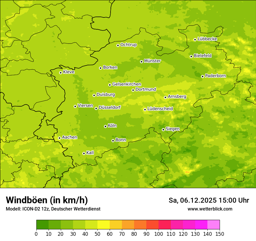 Modellkarten Windgeschwindigkeit