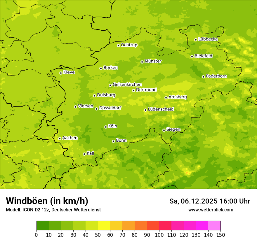 Modellkarten Windgeschwindigkeit