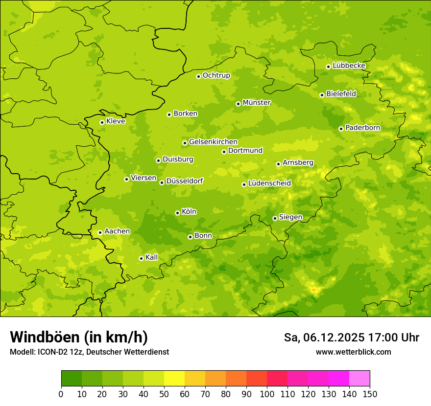 Modellkarten Windgeschwindigkeit