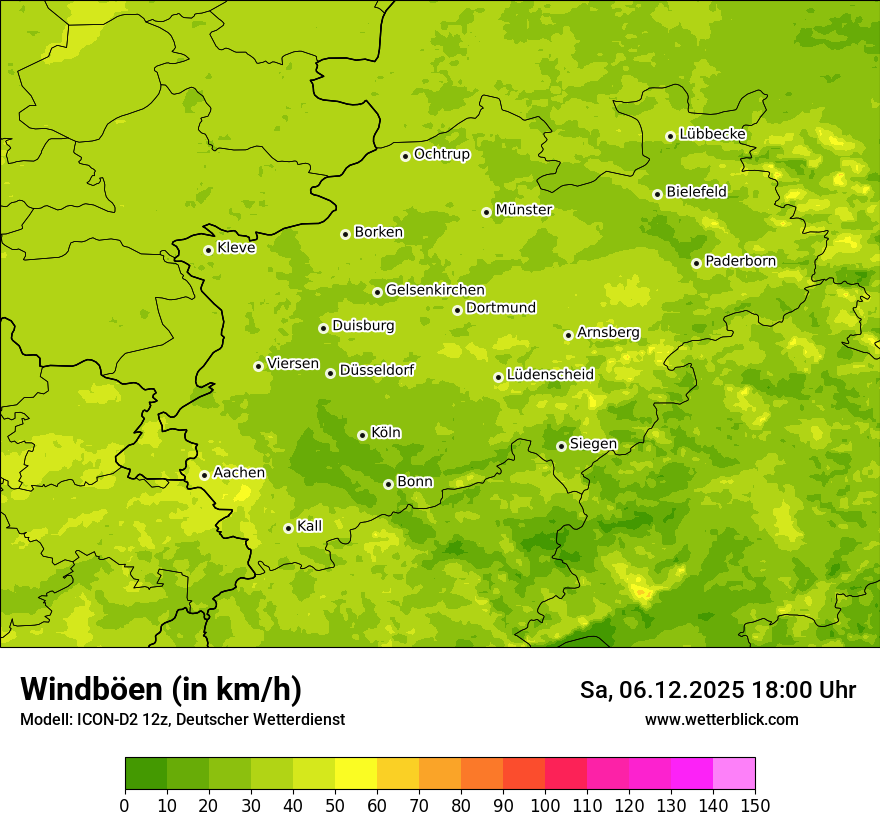 Modellkarten Windgeschwindigkeit
