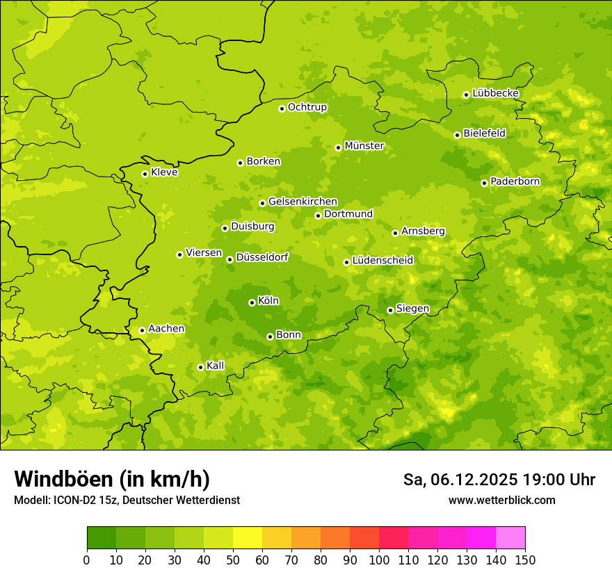 Modellkarten Windgeschwindigkeit