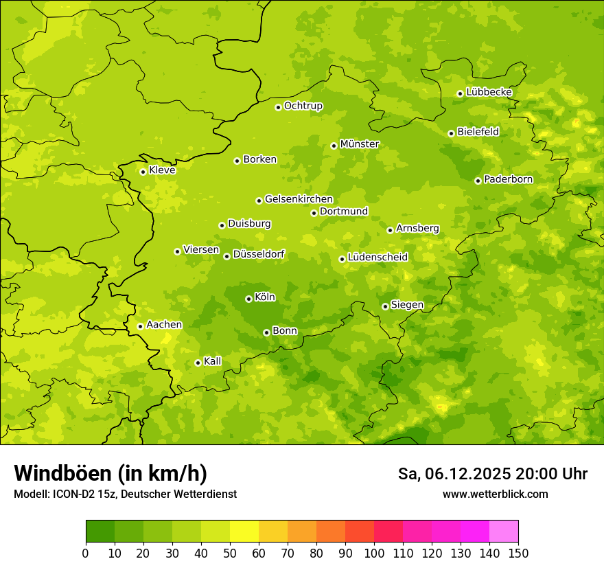 Modellkarten Windgeschwindigkeit