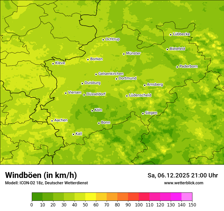 Modellkarten Windgeschwindigkeit