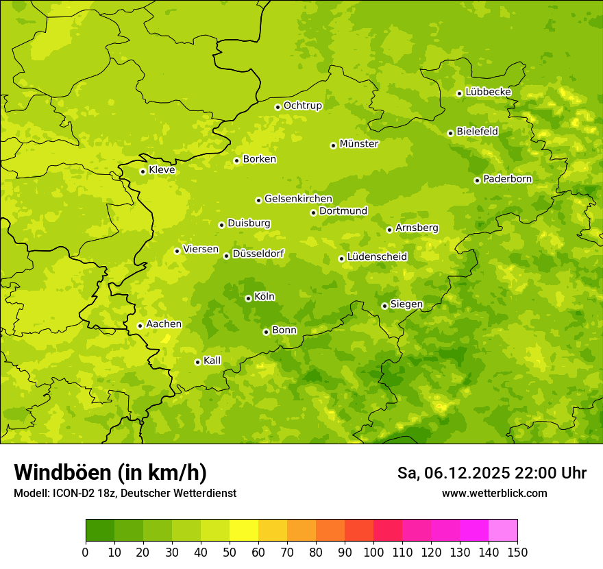 Modellkarten Windgeschwindigkeit