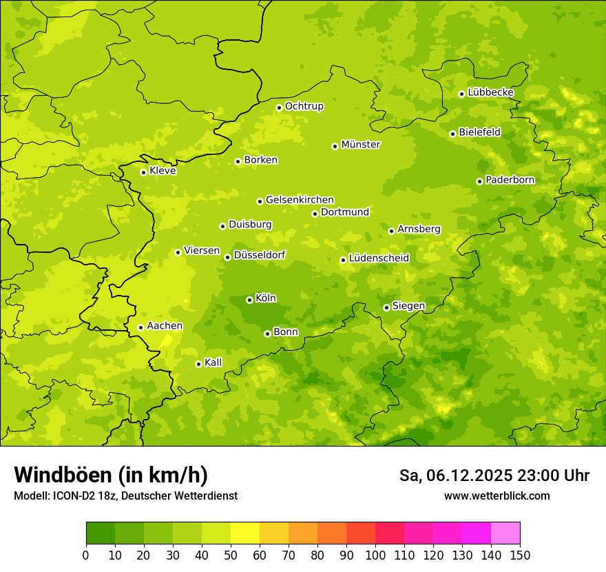 Modellkarten Windgeschwindigkeit