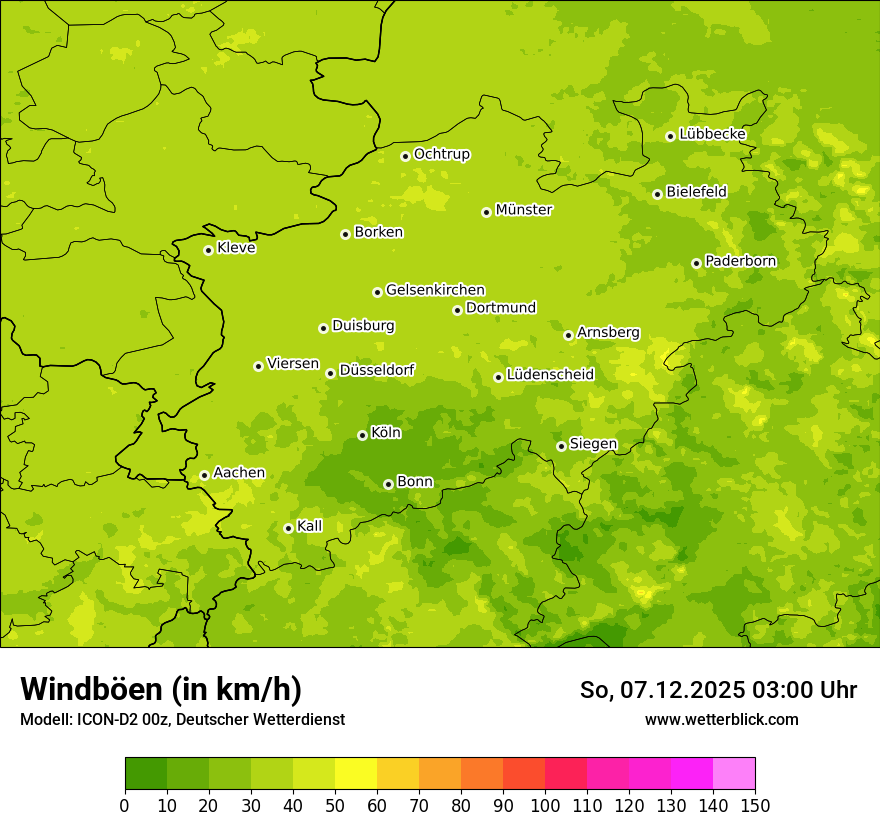 Modellkarten Windgeschwindigkeit