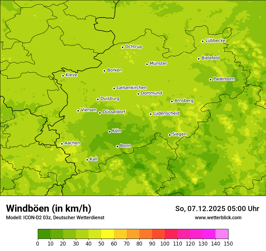 Modellkarten Windgeschwindigkeit