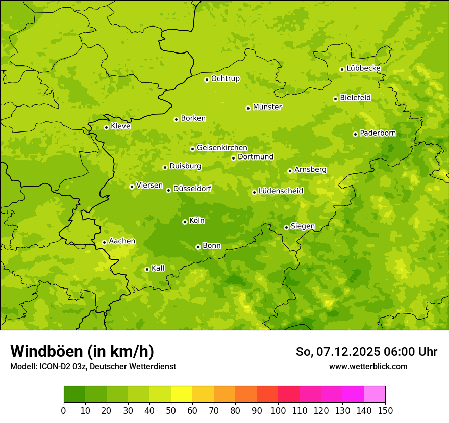 Modellkarten Windgeschwindigkeit