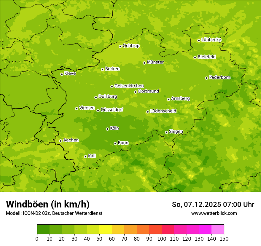 Modellkarten Windgeschwindigkeit