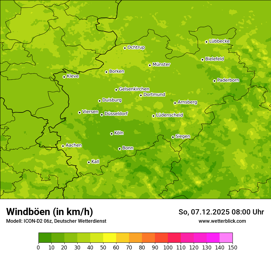 Modellkarten Windgeschwindigkeit