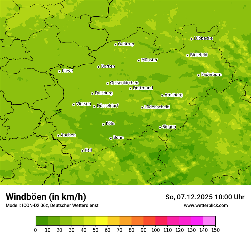 Modellkarten Windgeschwindigkeit
