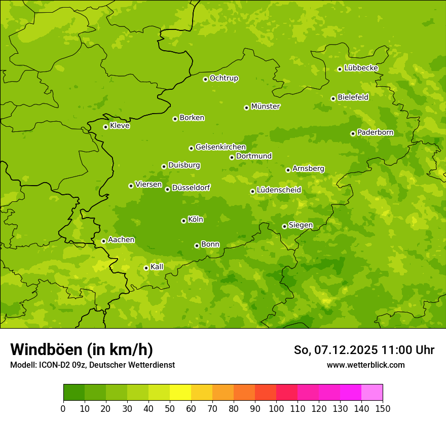 Modellkarten Windgeschwindigkeit