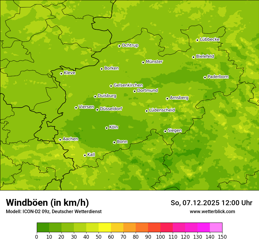 Modellkarten Windgeschwindigkeit