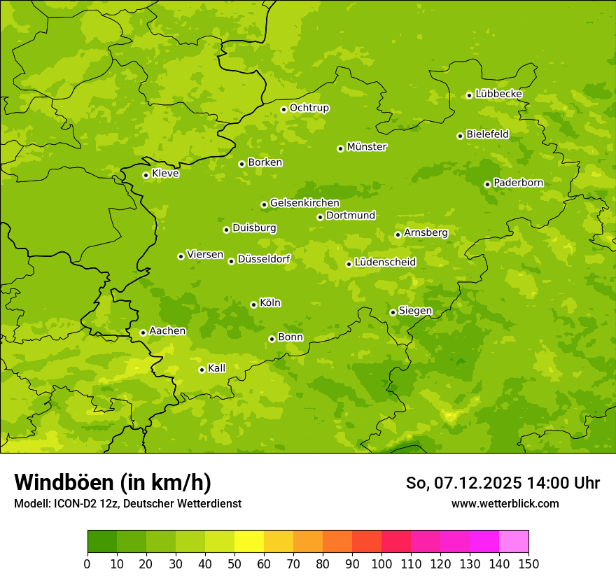Modellkarten Windgeschwindigkeit