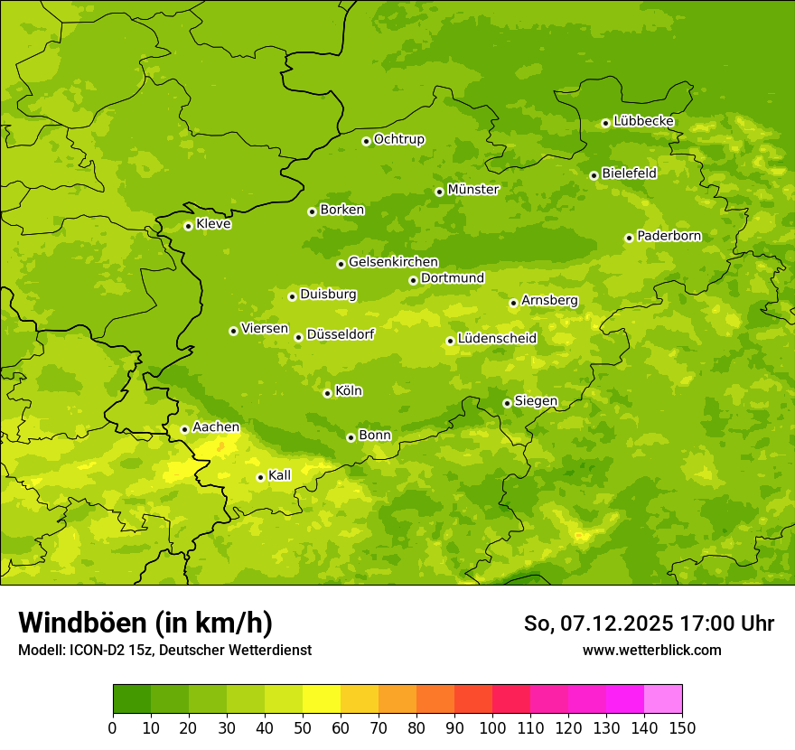 Modellkarten Windgeschwindigkeit