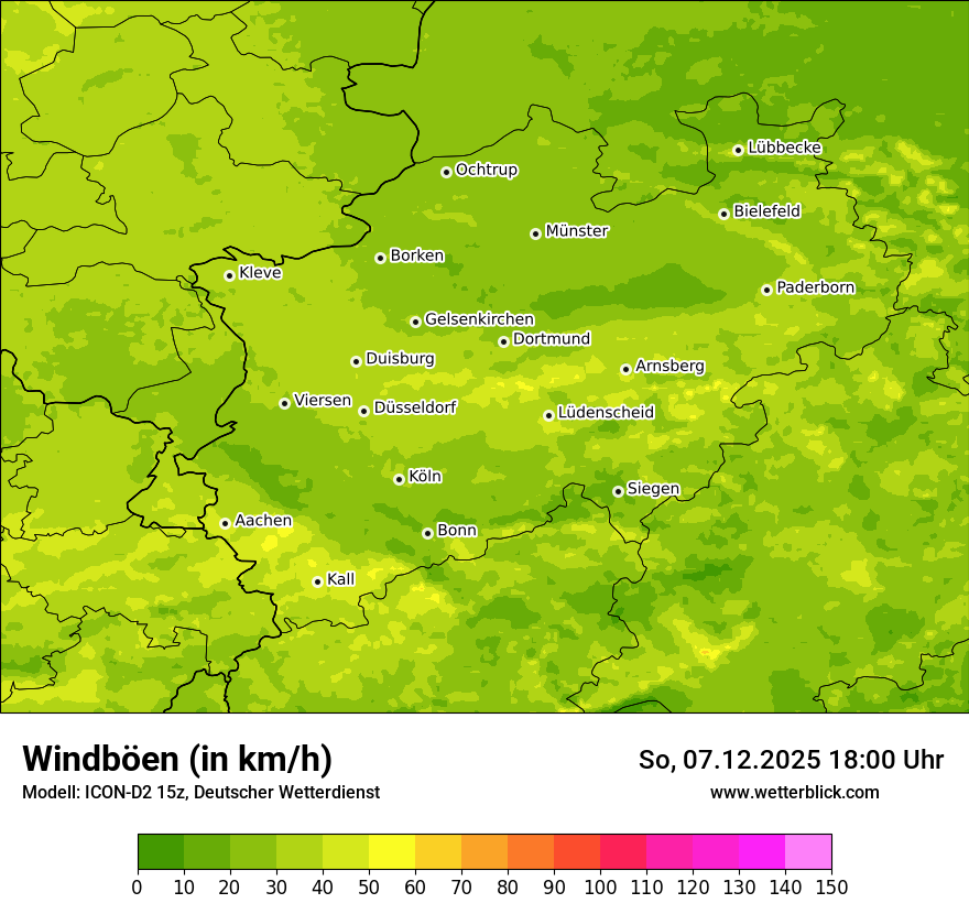 Modellkarten Windgeschwindigkeit