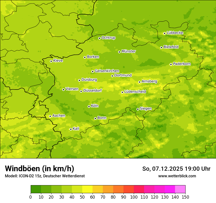Modellkarten Windgeschwindigkeit
