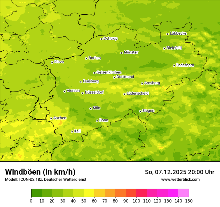 Modellkarten Windgeschwindigkeit