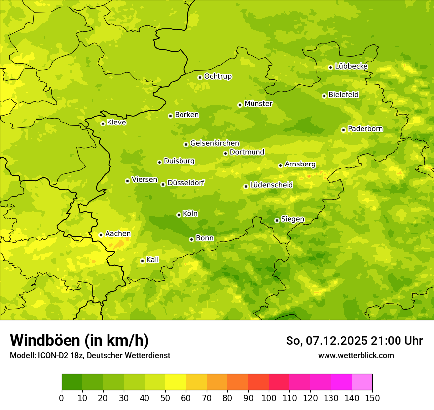 Modellkarten Windgeschwindigkeit