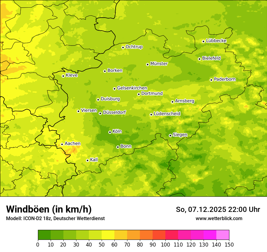 Modellkarten Windgeschwindigkeit