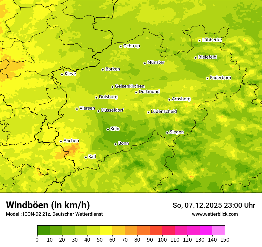 Modellkarten Windgeschwindigkeit