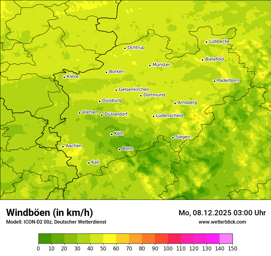 Modellkarten Windgeschwindigkeit