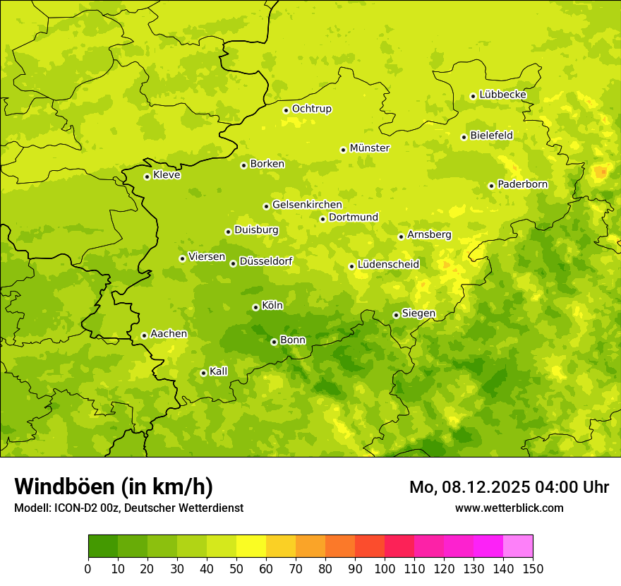 Modellkarten Windgeschwindigkeit