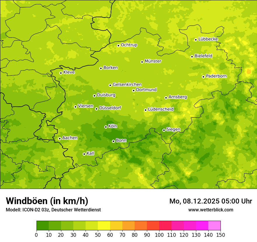 Modellkarten Windgeschwindigkeit