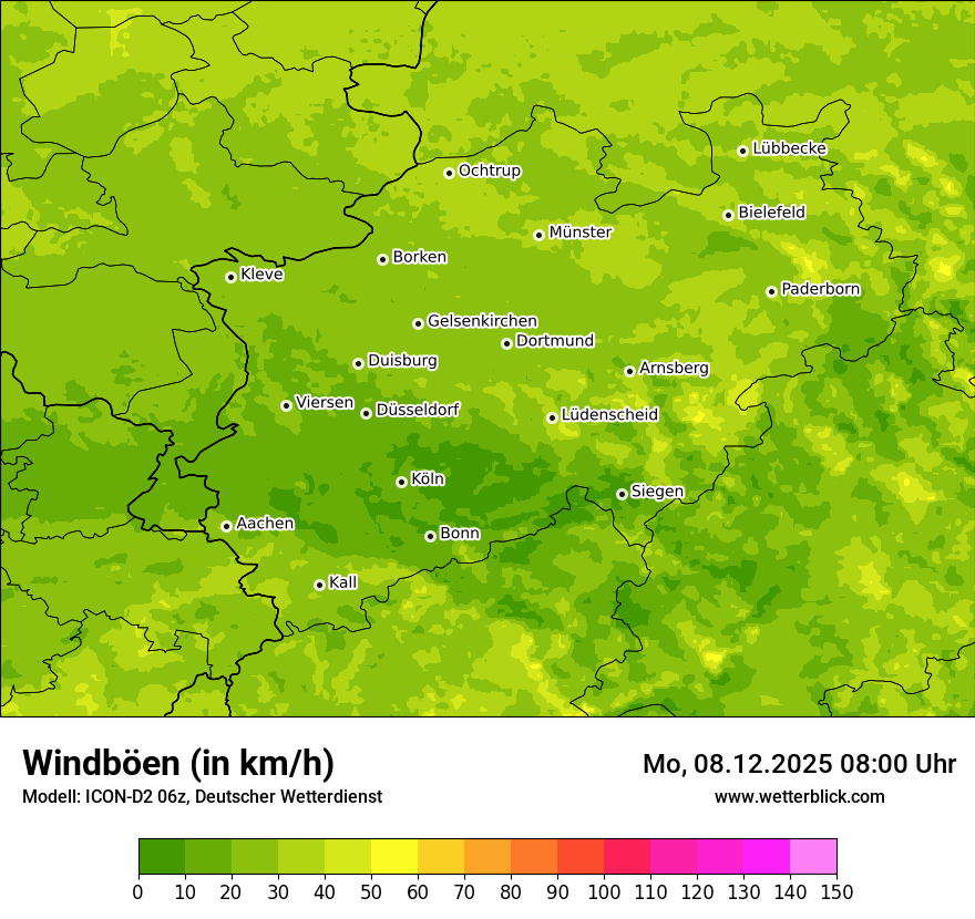 Modellkarten Windgeschwindigkeit