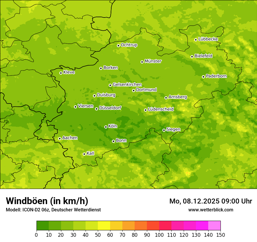 Modellkarten Windgeschwindigkeit