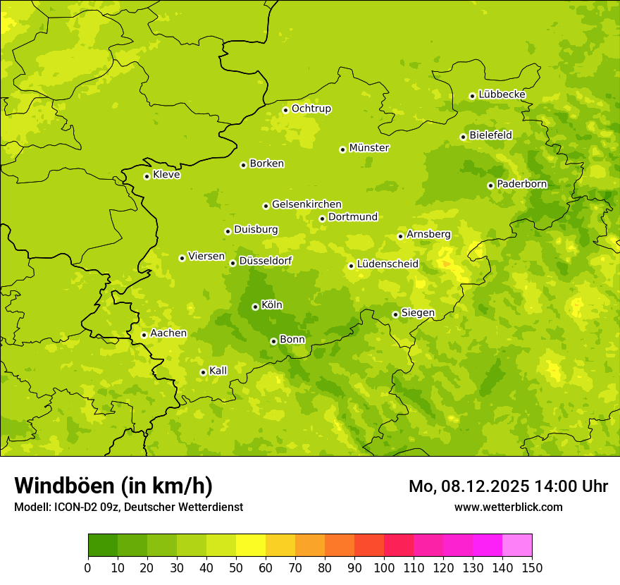 Modellkarten Windgeschwindigkeit