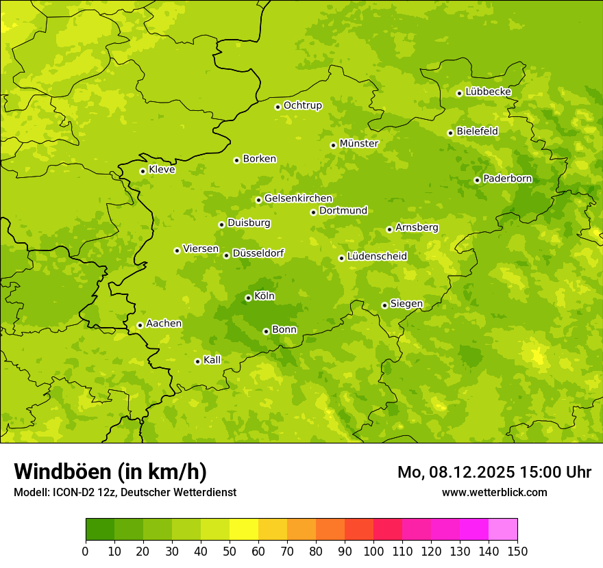 Modellkarten Windgeschwindigkeit