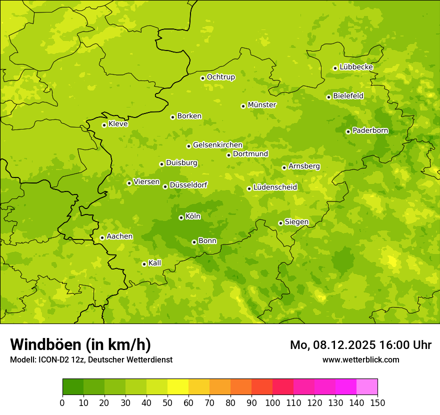 Modellkarten Windgeschwindigkeit