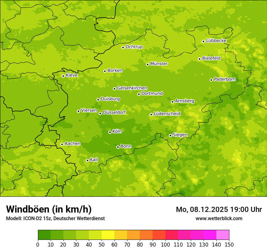 Modellkarten Windgeschwindigkeit