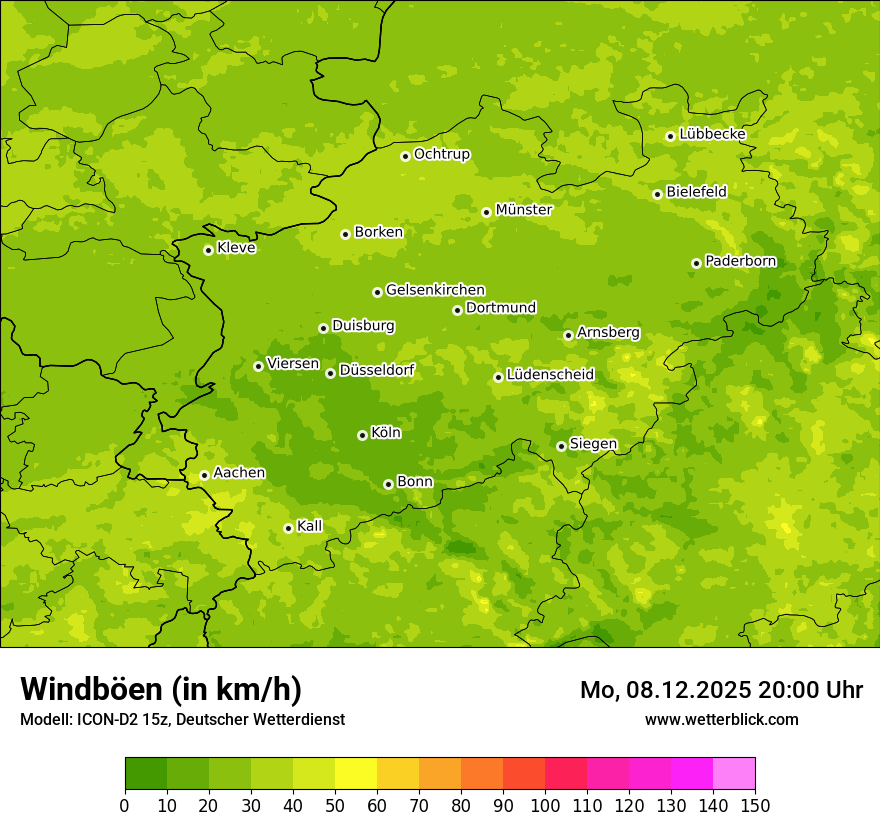 Modellkarten Windgeschwindigkeit