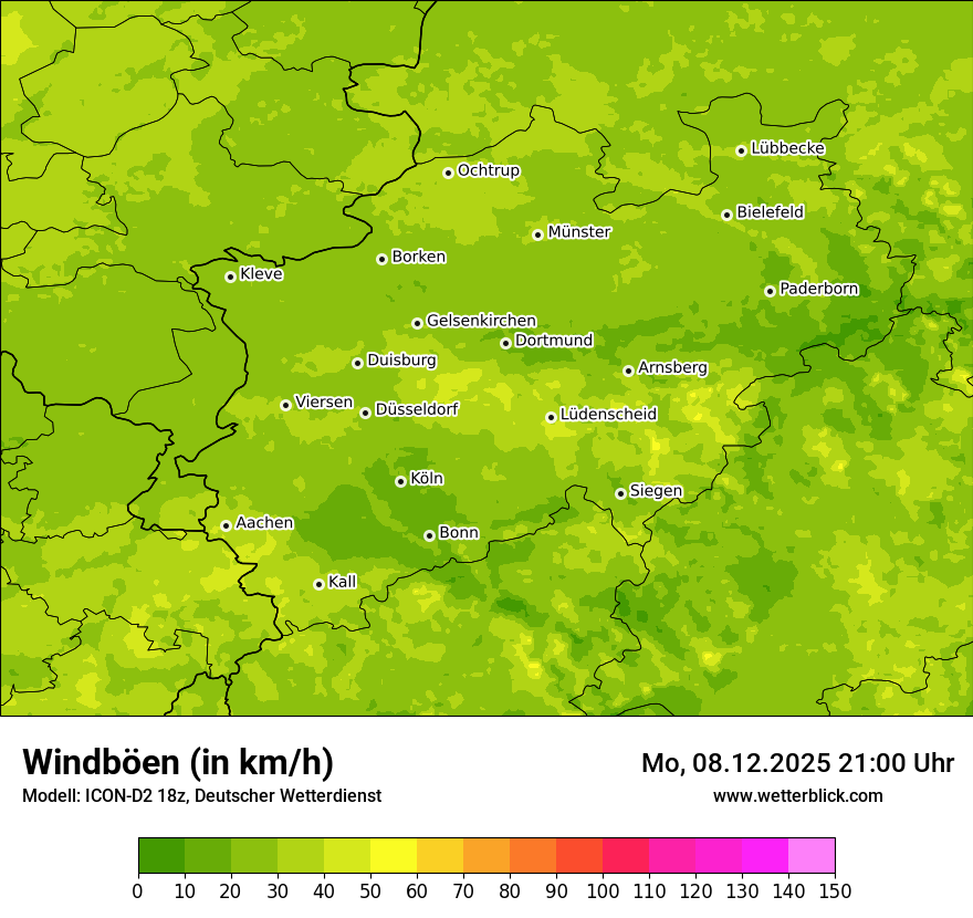 Modellkarten Windgeschwindigkeit