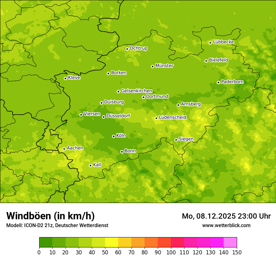 Modellkarten Windgeschwindigkeit