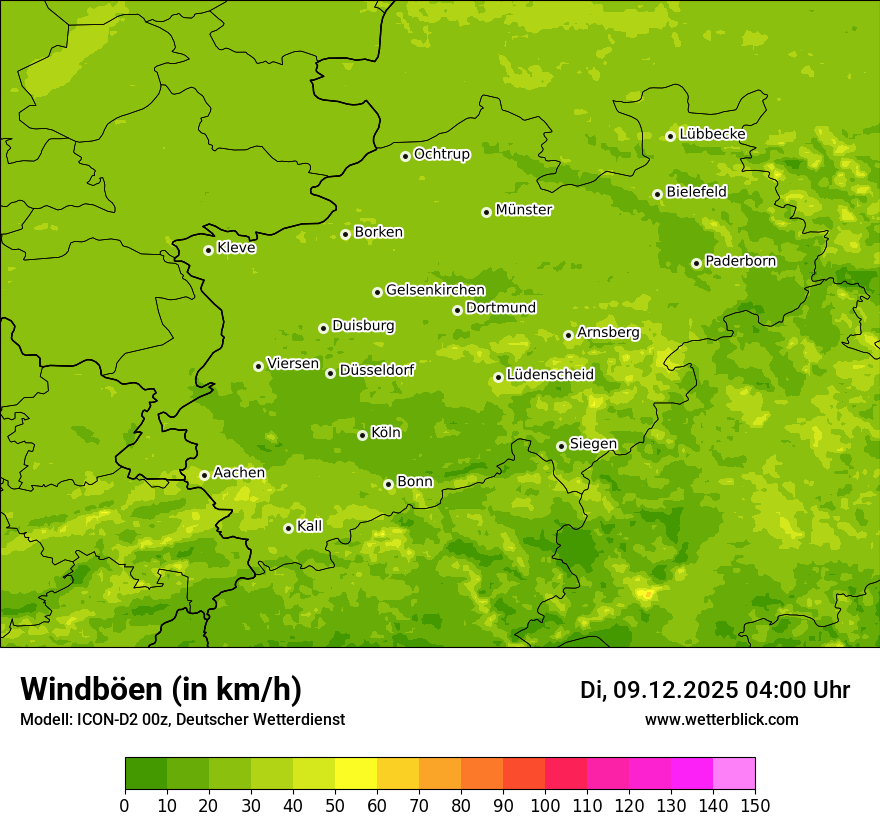 Modellkarten Windgeschwindigkeit