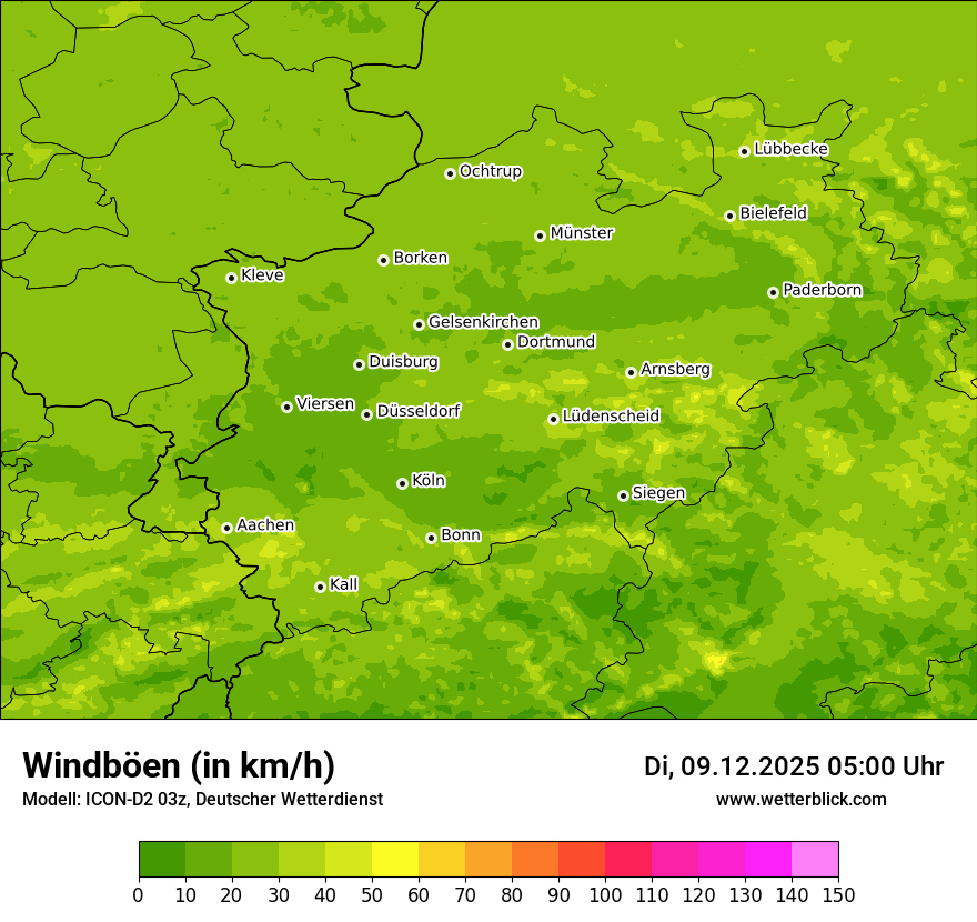 Modellkarten Windgeschwindigkeit