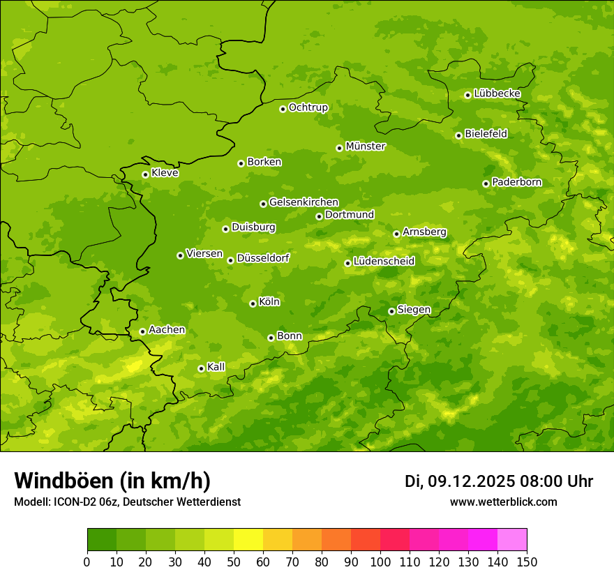 Modellkarten Windgeschwindigkeit