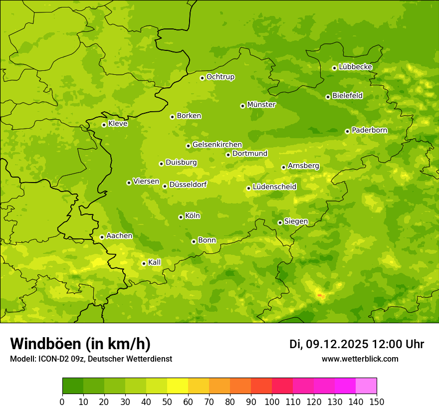 Modellkarten Windgeschwindigkeit