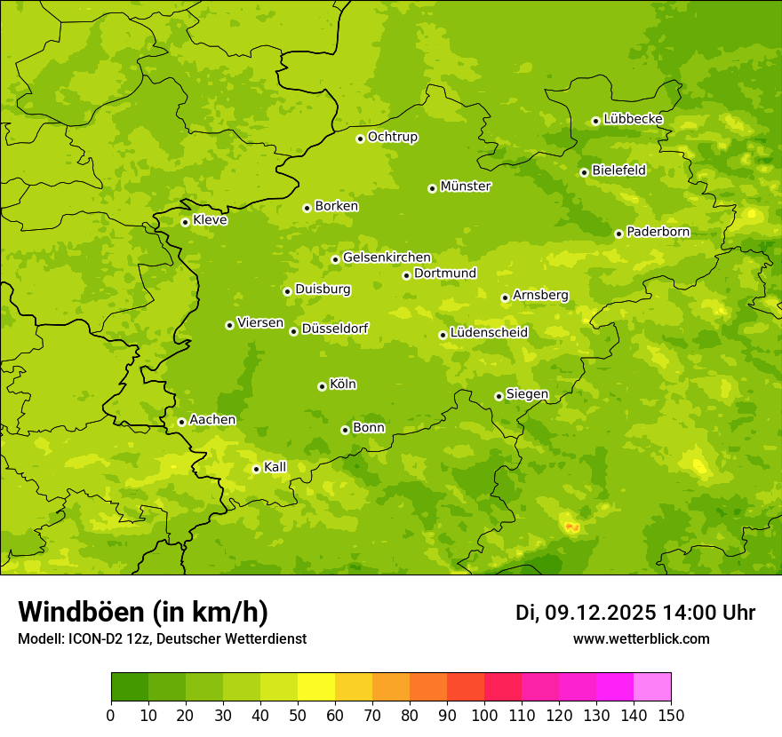 Modellkarten Windgeschwindigkeit