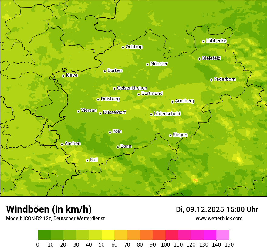 Modellkarten Windgeschwindigkeit