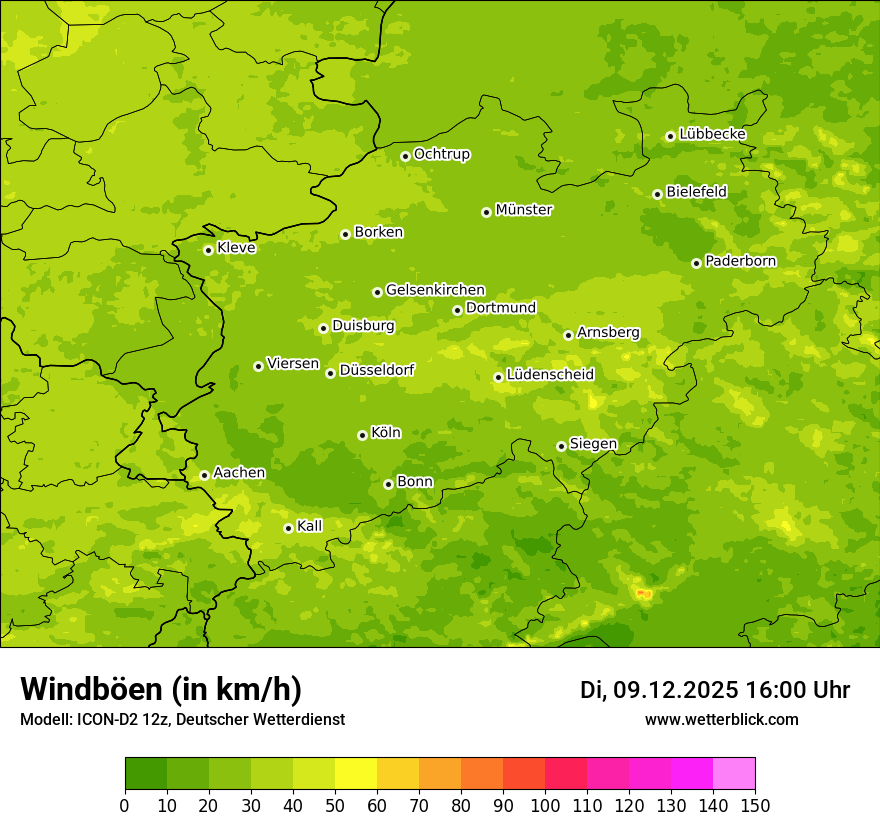 Modellkarten Windgeschwindigkeit
