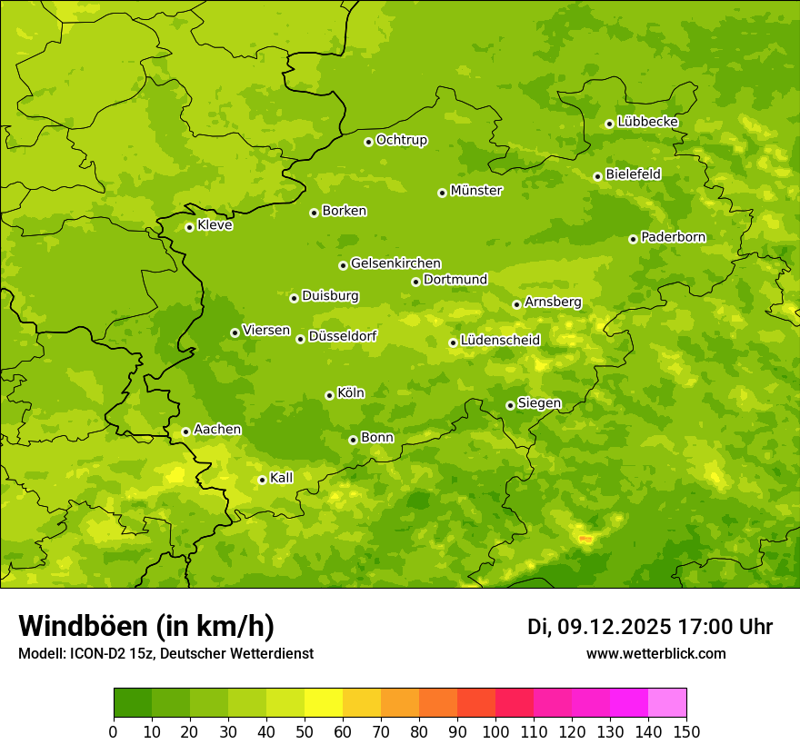 Modellkarten Windgeschwindigkeit